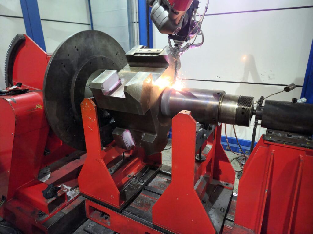 Yoke shaft during Laser Cladding buildup